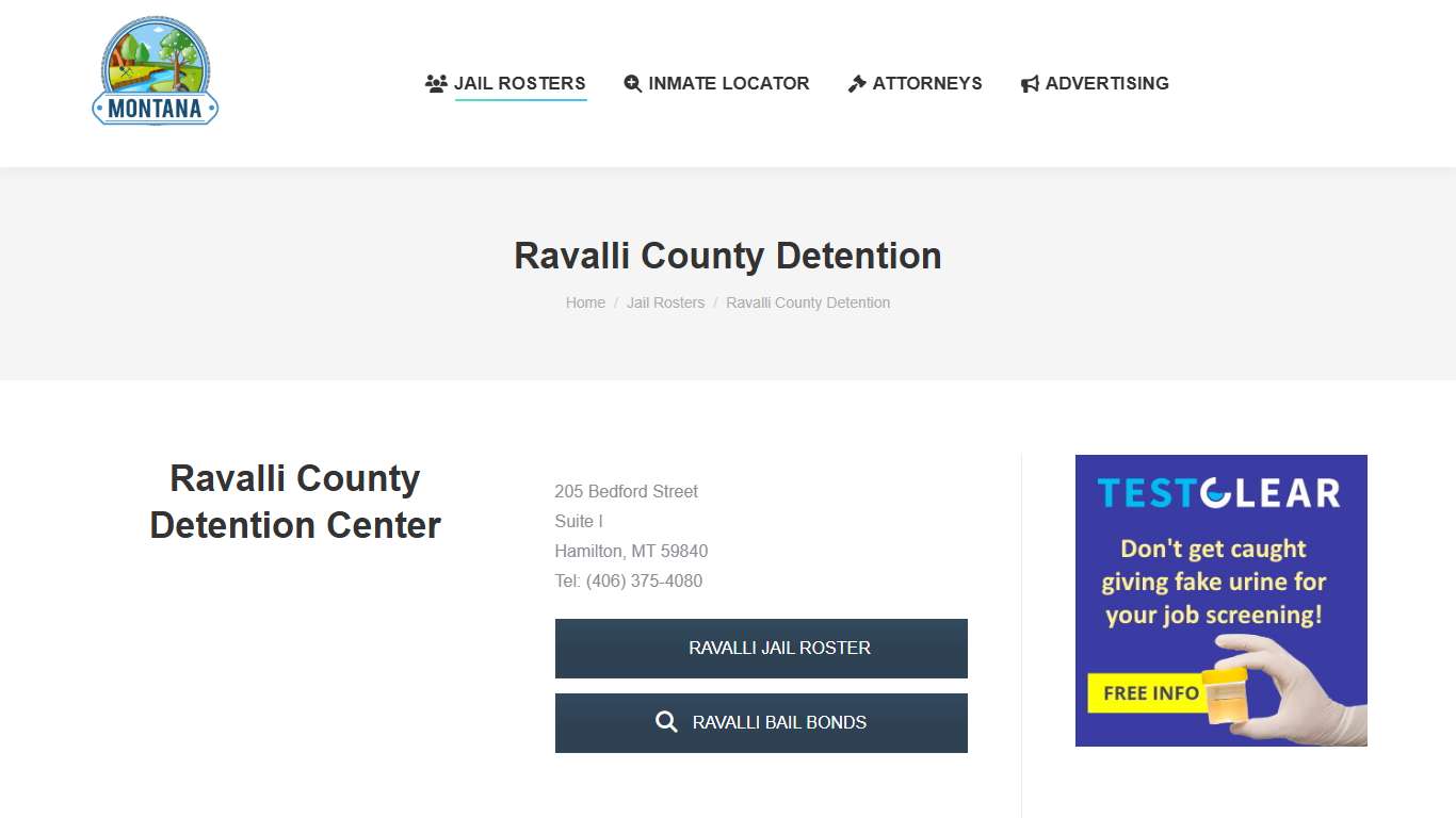Ravalli County Detention - MONTANA JAIL ROSTER