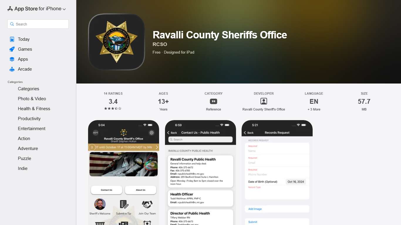 ‎Ravalli County Sheriffs Office App - App Store